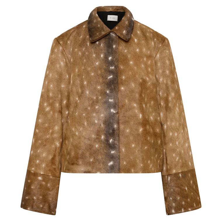 Fawn Minimal Leather Jacket image number null