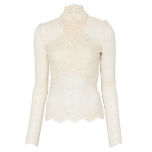 Long Sleeve Lace Turtleneck Top
