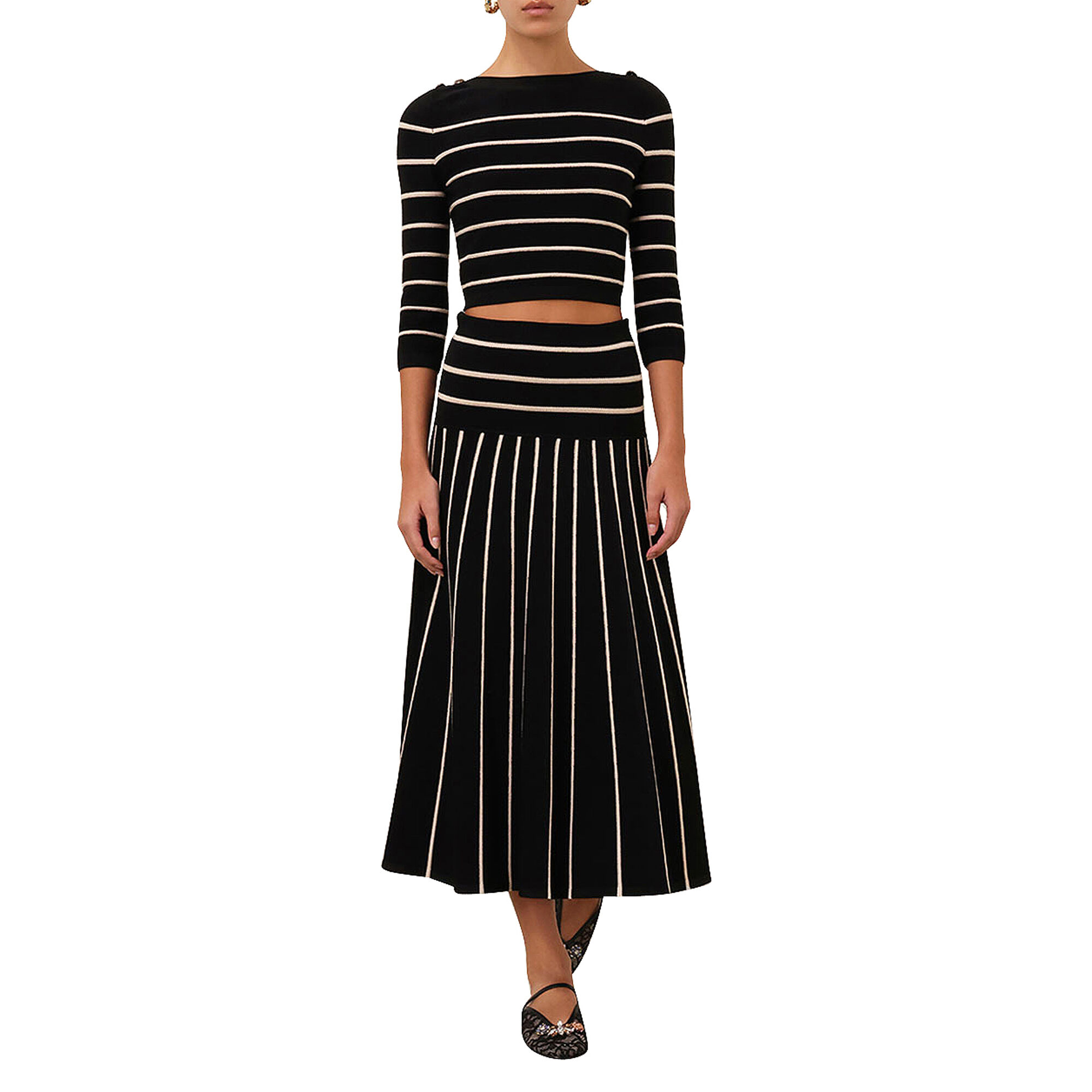 Zimmermann Crush Stripe Midi Skirt | Tootsies