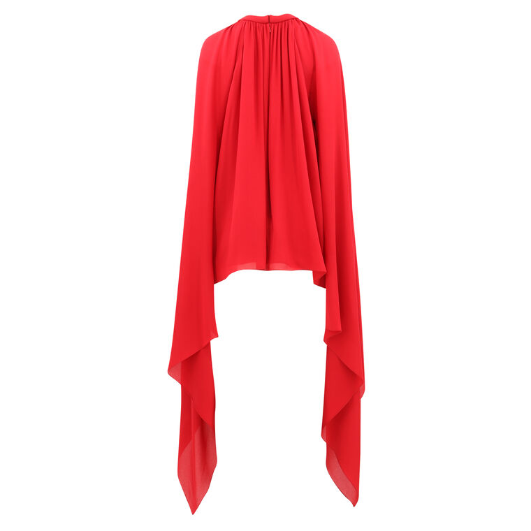 Statement Sleeve Silk Blouse image number null