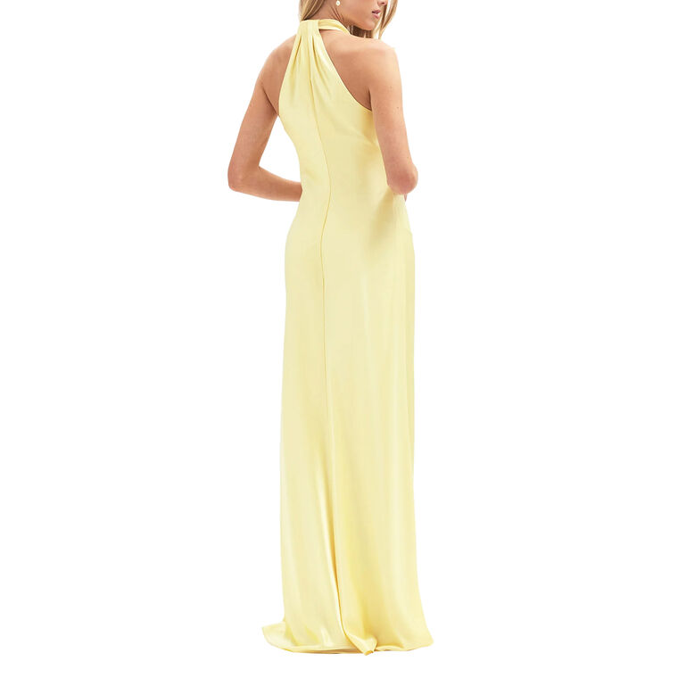 Ava Sleeveless Draped Satin Gown image number null