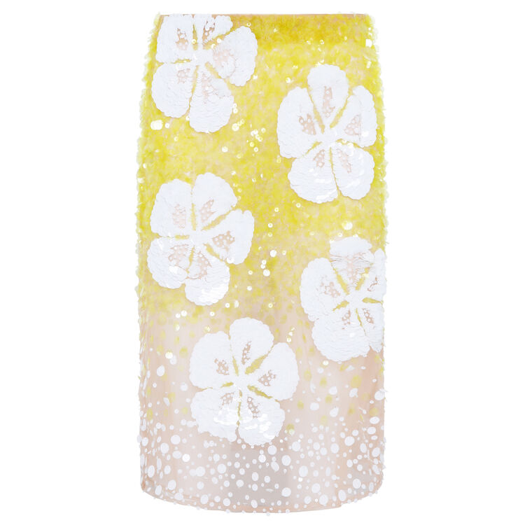 Hibiscus Embroidery Skirt image number null