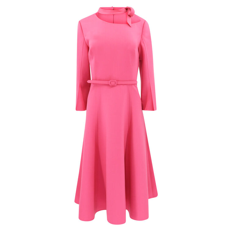Split-Sleeve Wool-Blend Dress image number null