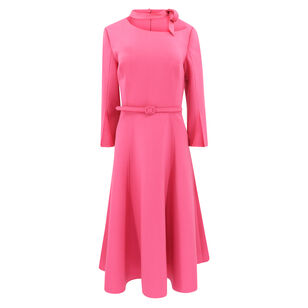 Split-Sleeve Wool-Blend Dress