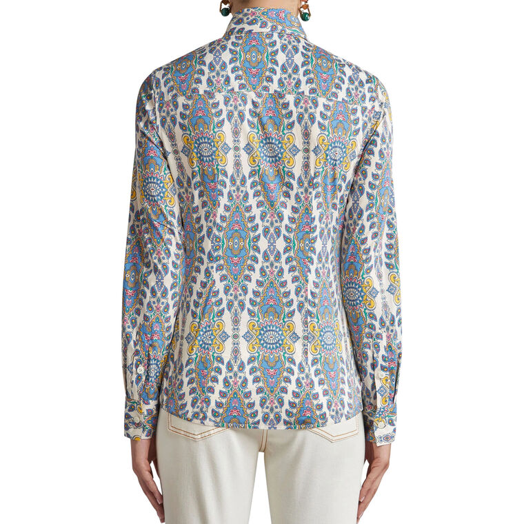 Paisley Print Button Front Blouse image number null