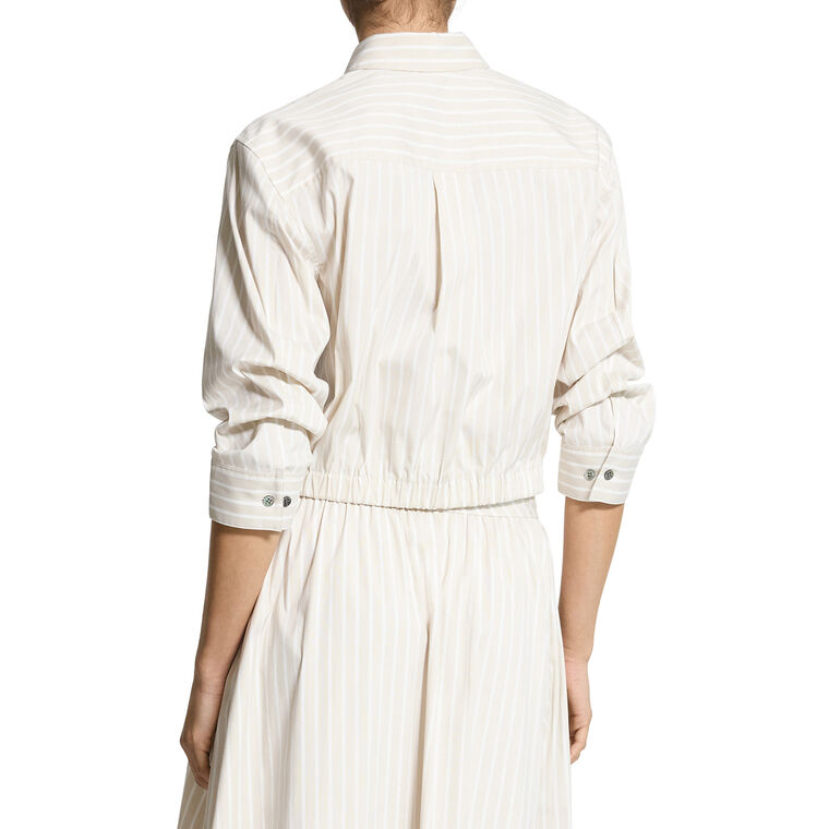 Cropped Shirt in Striped Cotton-Blend image number null