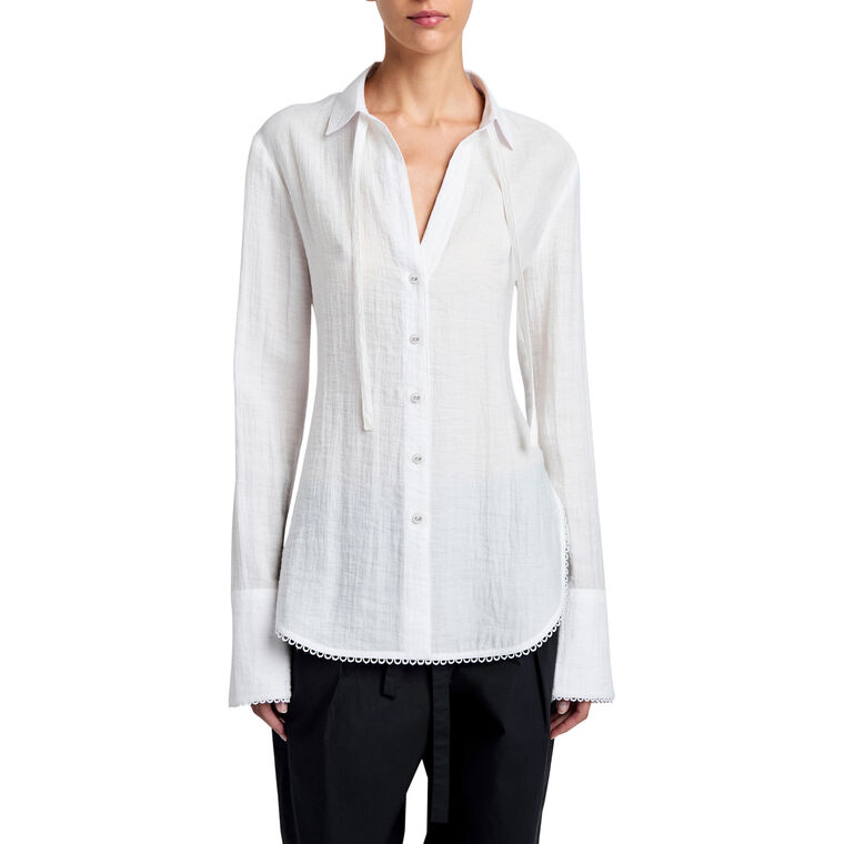 Cami Long Sleeve Button-Down Shirt In Crinkle Viscose image number null