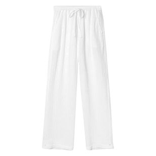 Devon Straight-Leg Cotton Gauze Pull-On Pant