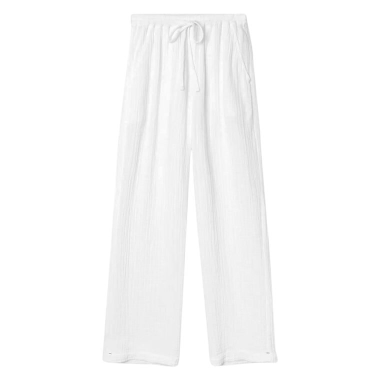 Devon Straight-Leg Cotton Gauze Pull-On Pant image number null