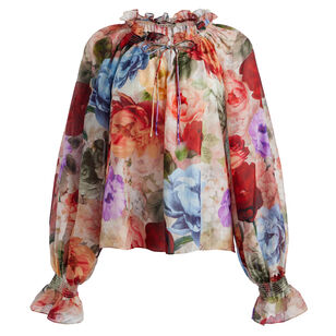 Norah Tie Sleeve Peasant Blouse