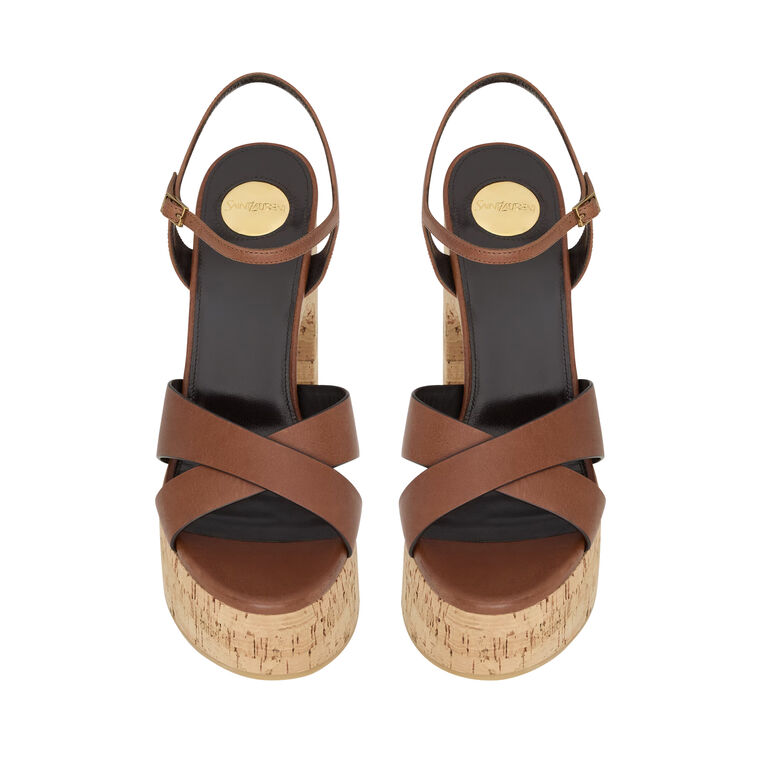 Bianca Cork Platform Sandal In Smooth Leather image number null