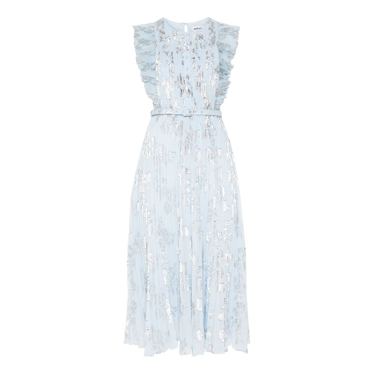 midi dresses floral Pink Floral Jacquard Sleeveless Midi Dress White