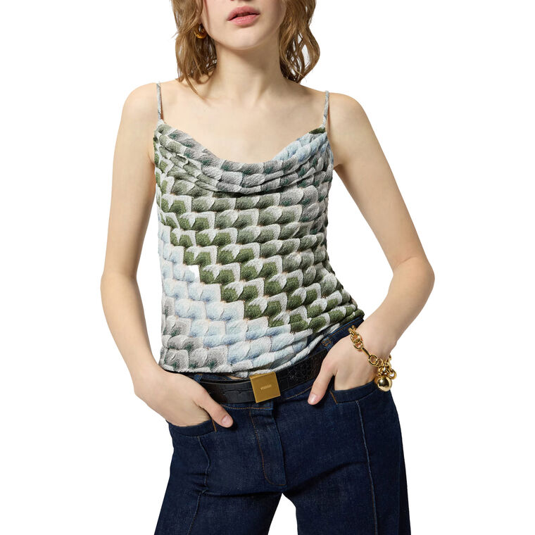 Cowl Neck Spaghetti Strap Top image number null
