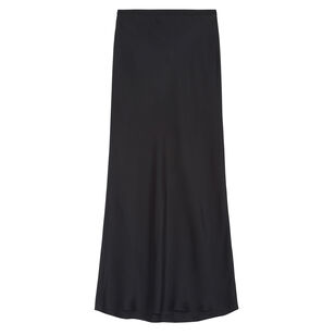 High-Waisted Bar Silk Midi Skirt