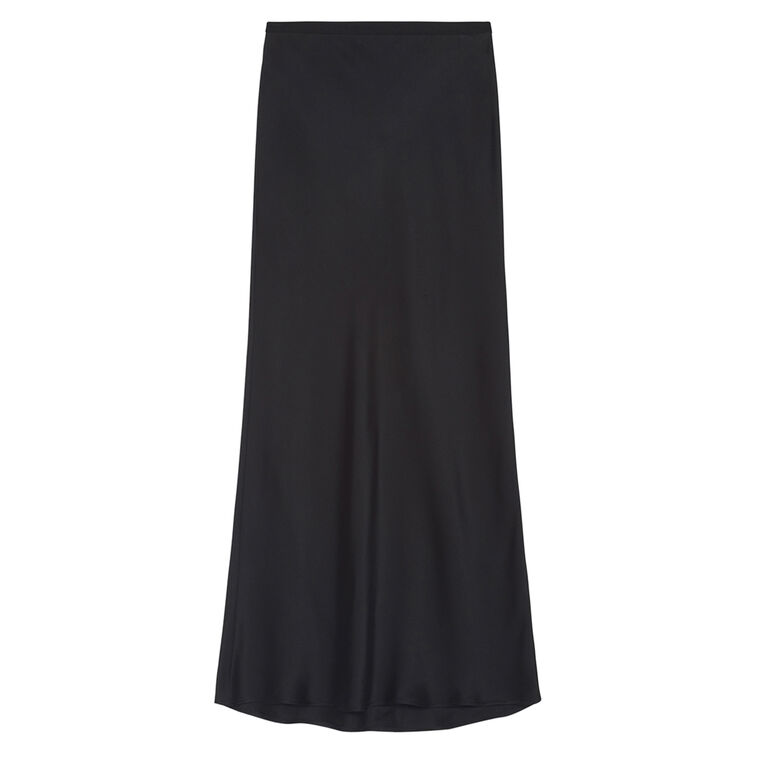 High-Waisted Bar Silk Midi Skirt image number null