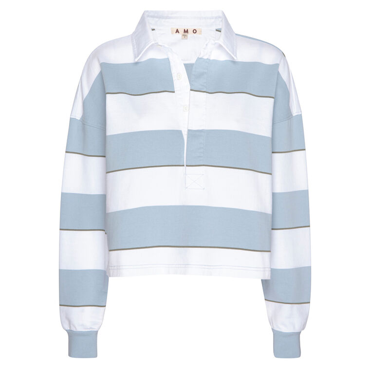 Crop Annie Striped Rugby Top image number null