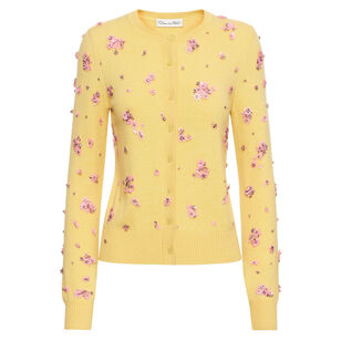 Sequin And Crystal Cluster Embroidered Cardigan