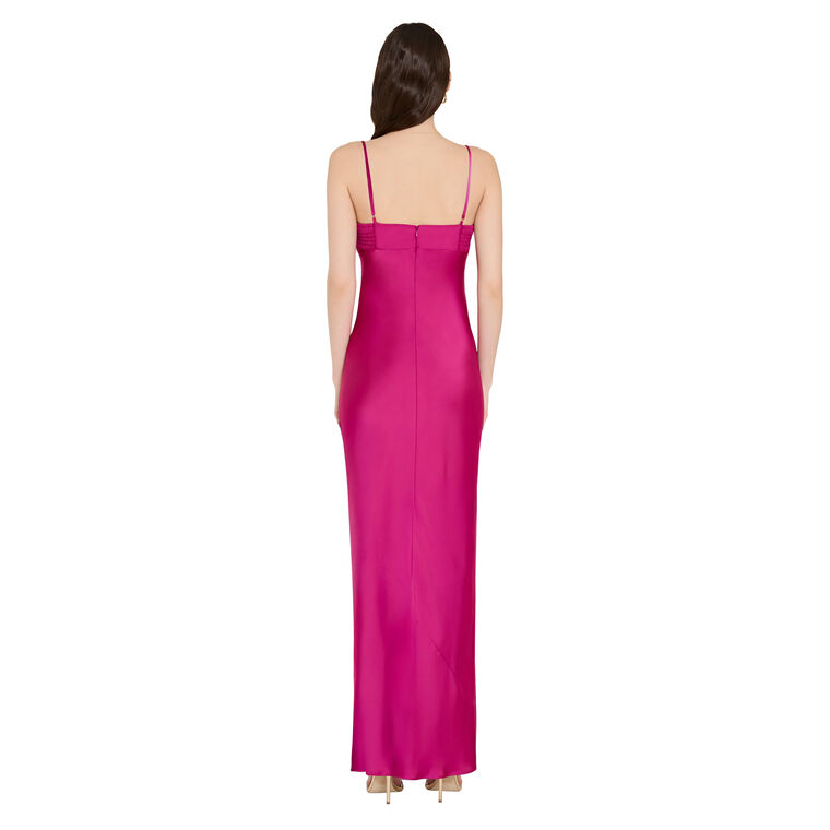 Ira Sleeveless Satin Maxi Dress image number null