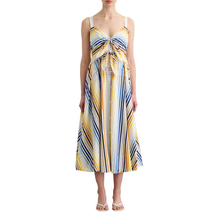 Wren Sleeveless Double Tie-Front Midi Dress image number null