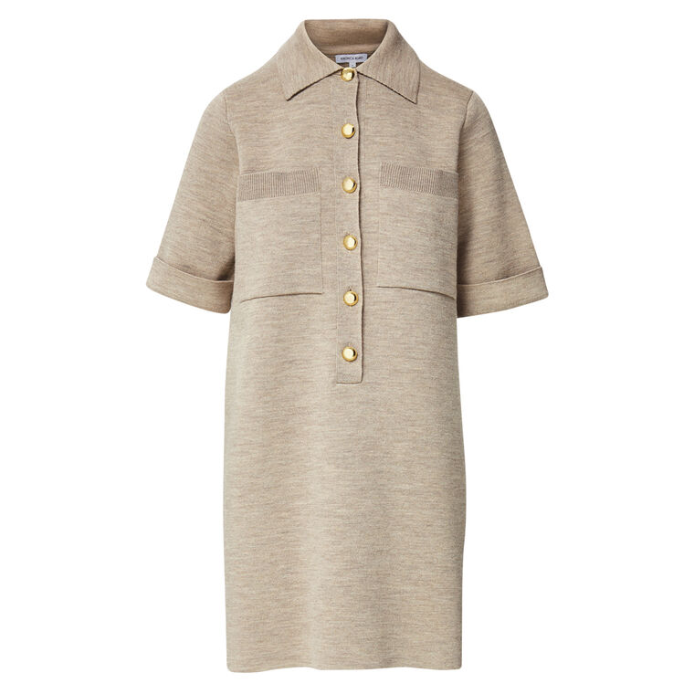 Madden Merino Wool Knit Mini Shirt Dress image number null