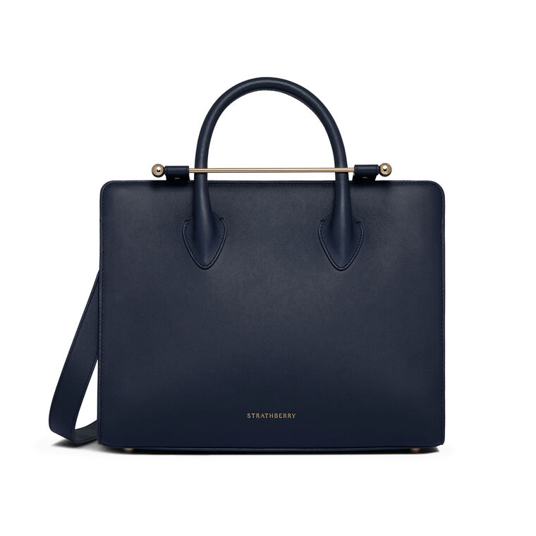 Leather Midi Tote Bag image number null