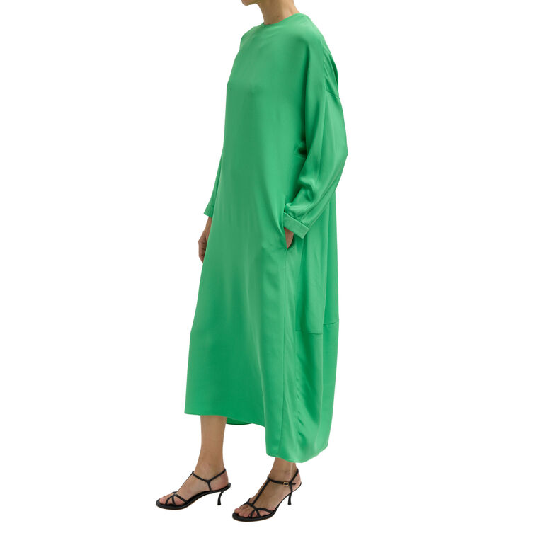 4-Ply Silk Long Sleeve Cocoon Dress image number null