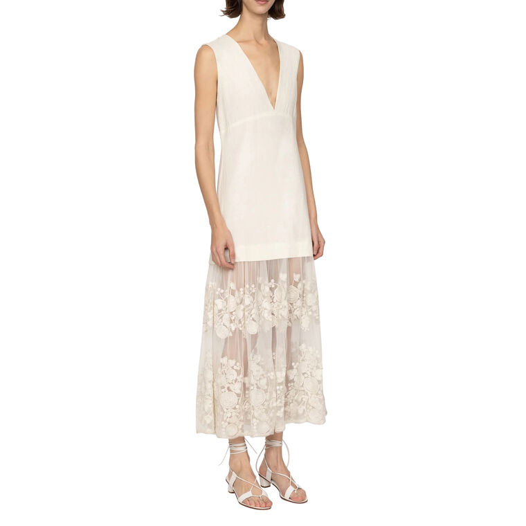 Arielle Sleeveless Lace V-Neck Midi Dress image number null