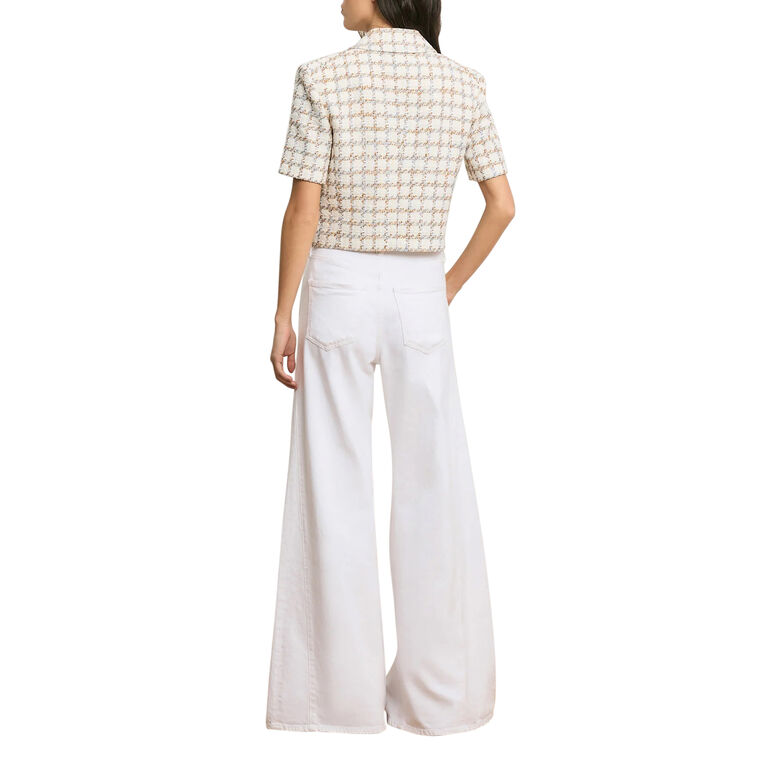 Montenegro Short Sleeve Cropped Tweed Jacket image number null