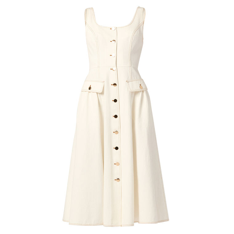 Belle Sleeveless Denim Midi Dress image number null