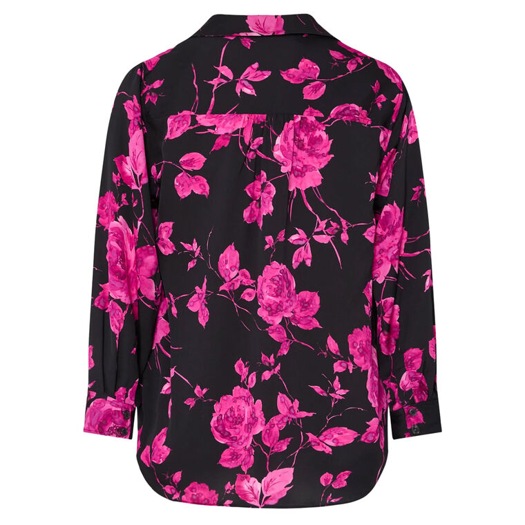 Quincy Amarilla Rose Silk 3/4 Sleeve Blouse image number null