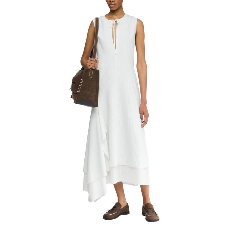 Double Layer Sleeveless Midi Dress image number null