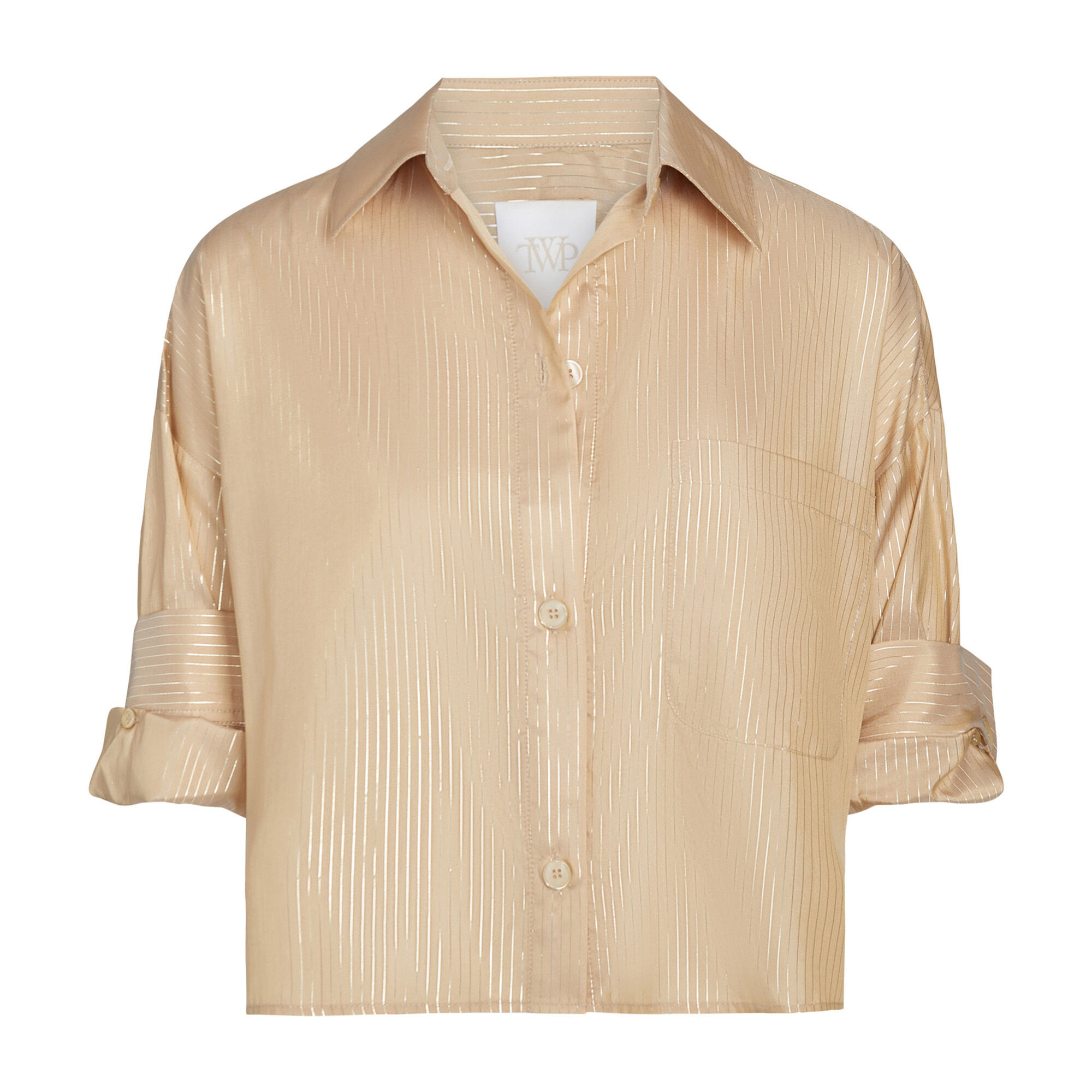 TWP Next Ex Metallic Silk Crop Shirt | Tootsies