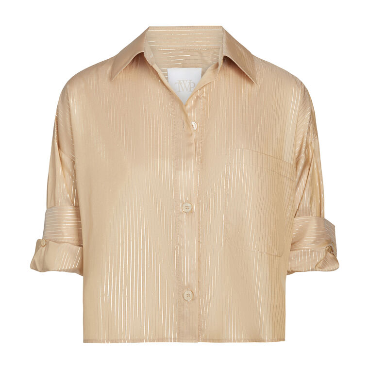 Next Ex Metallic Silk Crop Shirt image number null