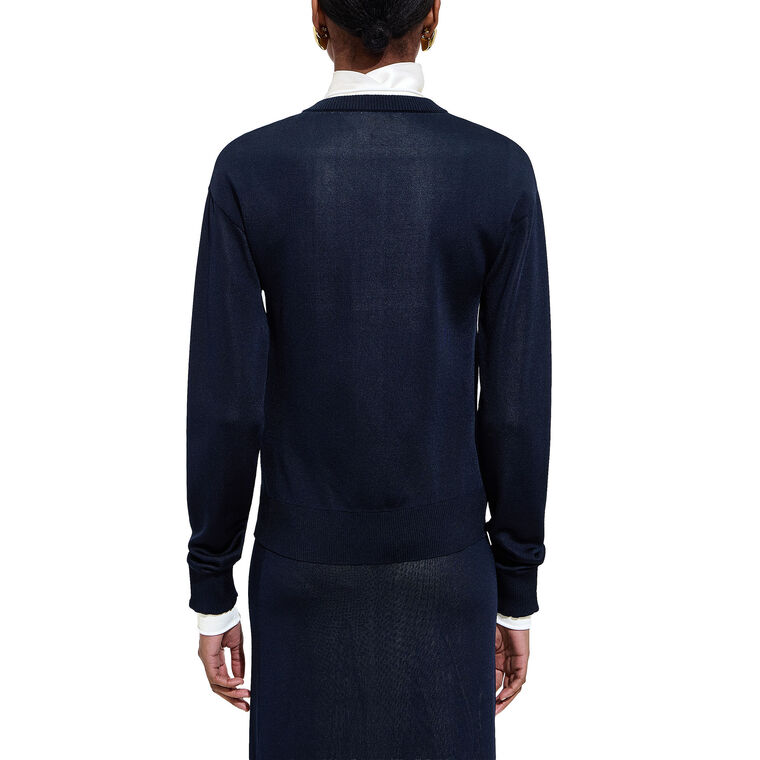 Silk Double Knit Cardigan image number null
