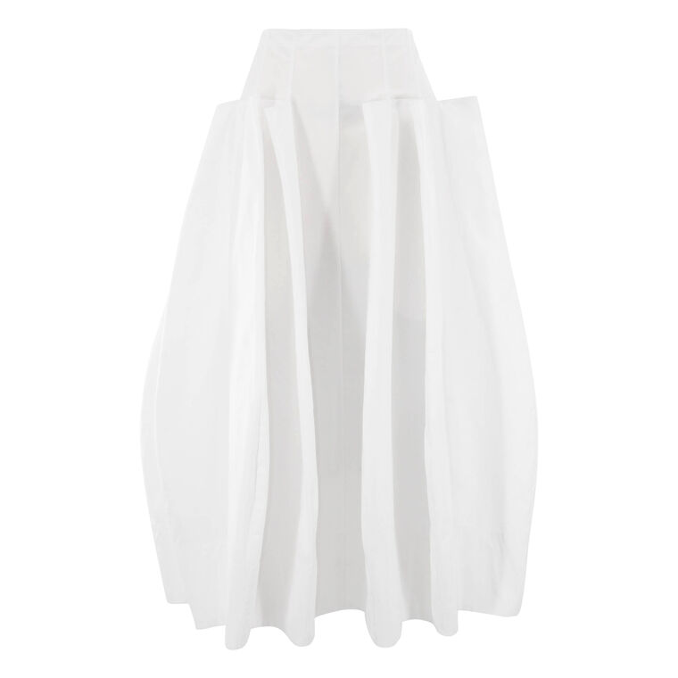 Compact Eco Poplin Pinched Pleat Full Midi Skirt image number null