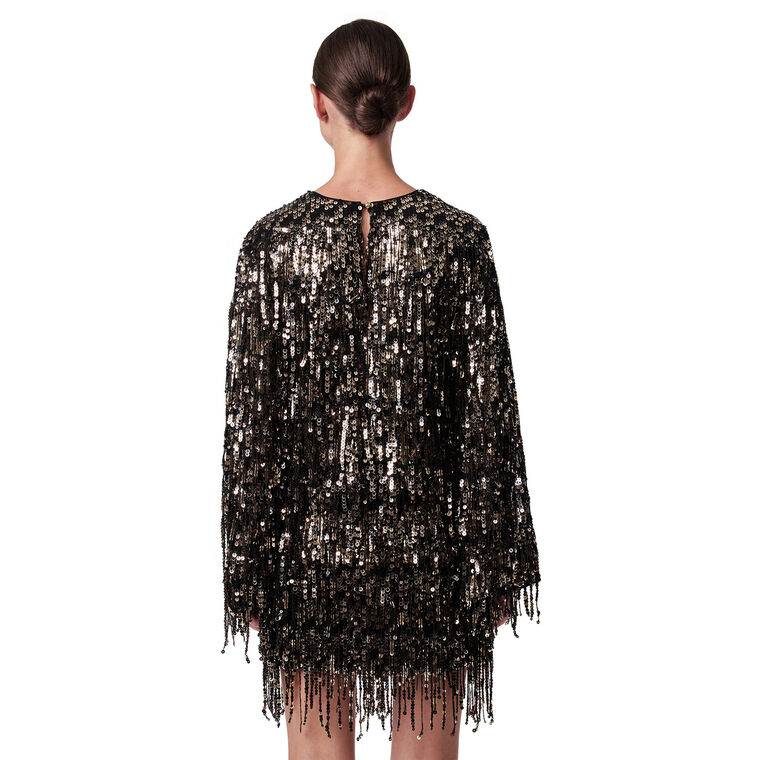 Satine Sequin Fringe Top image number null