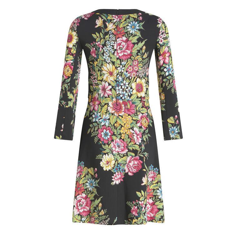Bouquet Floral-Print Long-Sleeve Jersey Dress image number null
