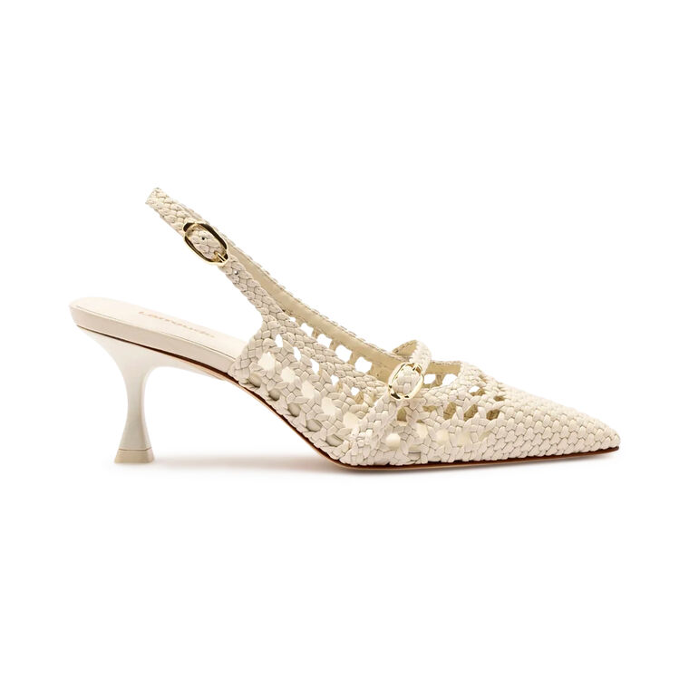 Ines Macrame Mid Heel Sling-Back Pump image number null