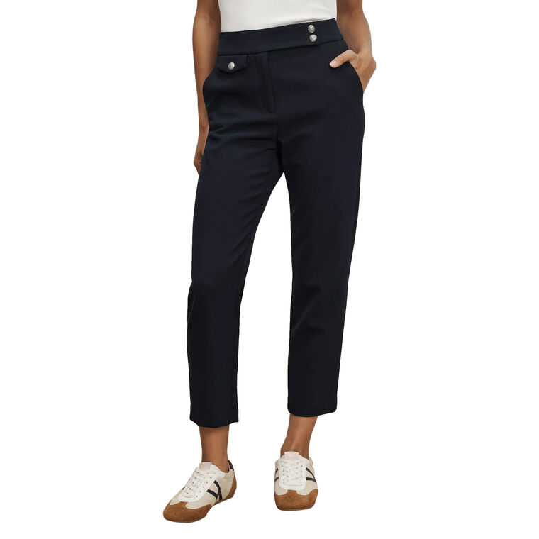 Renzo Crest-Button Cropped Pant image number null