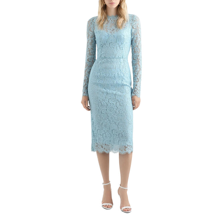 Long Sleeve Lace Midi Dress image number null
