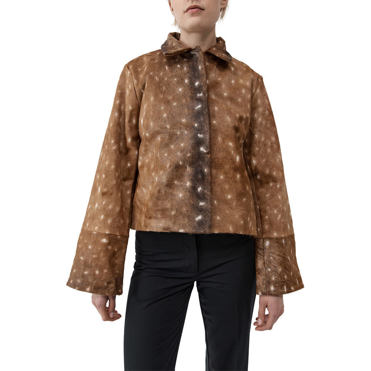 Fawn Minimal Leather Jacket image number null