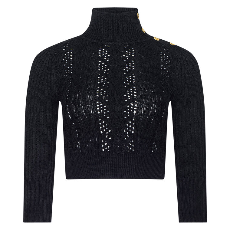 Kamdyn Cable Knit Mock Neck Sweater image number null
