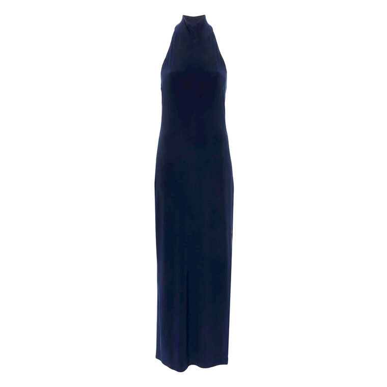 Halter Turtle Side Slit Gown image number null