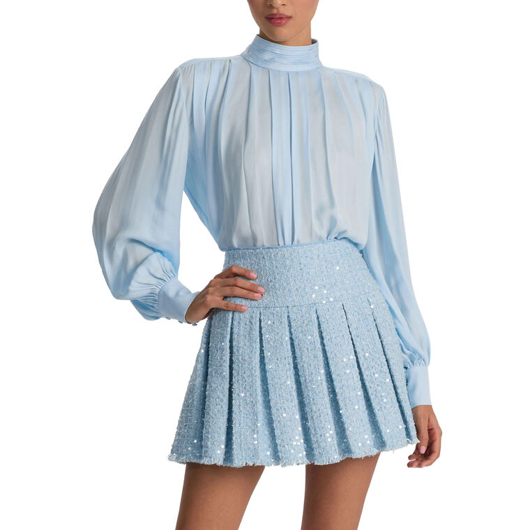 Gertrude Mock Neck Blouson Sleeve Blouse image number null