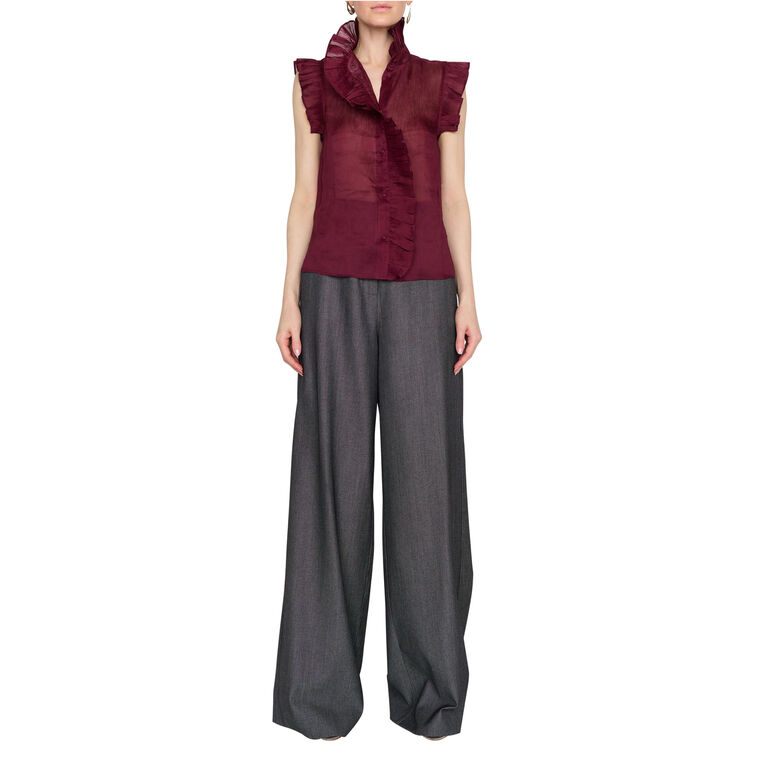 Marfa Cap Sleeve Silk Organza Top image number null