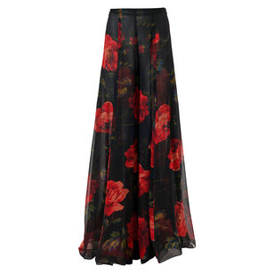 Rose-Print Extra-Wide-Leg Iris Pants