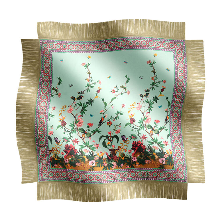 Reversible Fringe Foulard Scarf image number null