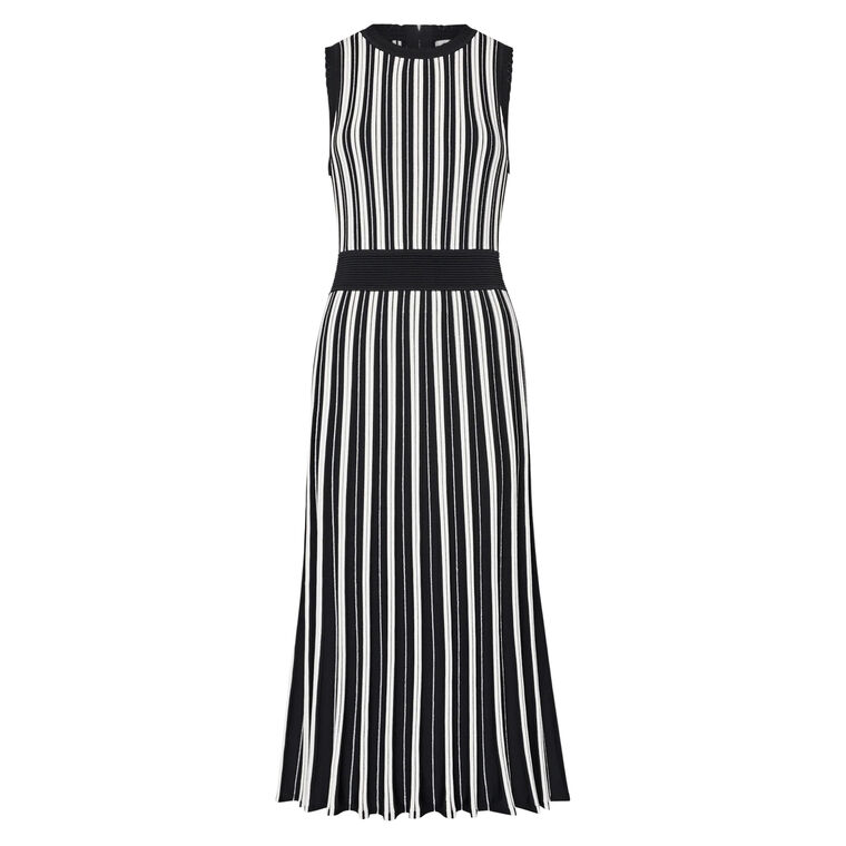 Sleeveless Pleated Knit Midi Dress image number null