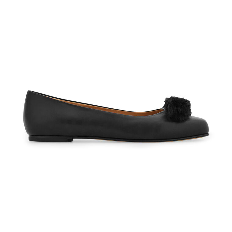 Varina Fur Bow Ballet Flat image number null