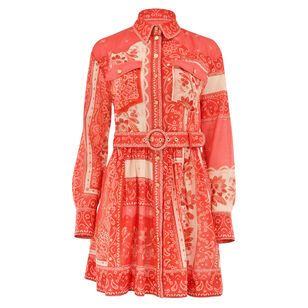 Lucky Belted Mini Shirt Dress